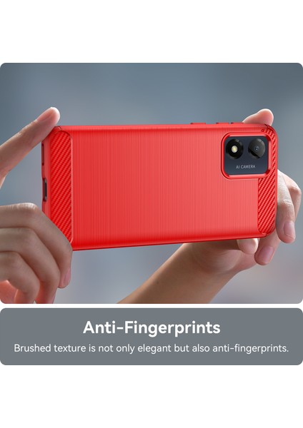 Motorola Moto E13 4g Için Düşmeye Karşı Telefon Kılıfı, Fırçalanmış Karbon Fiber Dokulu Telefon Kabuğu Cep Telefonu Kapağı-Kırmızı (Yurt Dışından) indirimleri