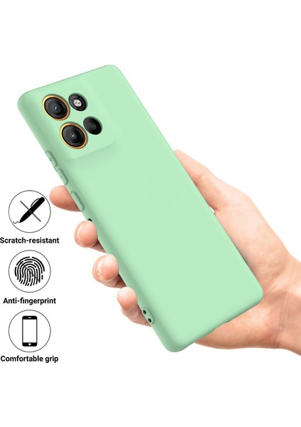 Motorola Moto G15 Power 4g Sıvı Silikon Kılıf Telefon Arka Kapağı El Kayışı Ile-Yeşil (Yurt Dışından) fiyatları