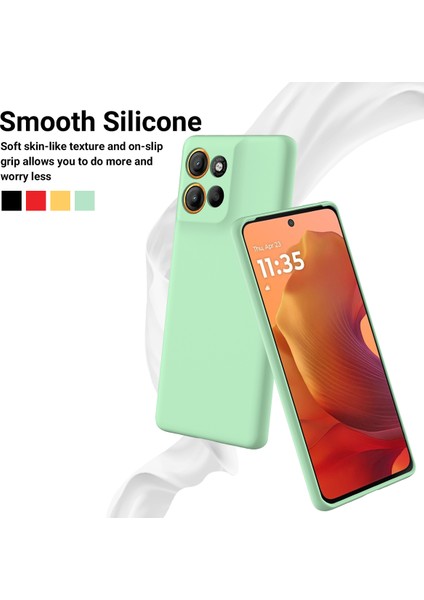 Motorola Moto G15 Power 4g Sıvı Silikon Kılıf Telefon Arka Kapağı El Kayışı Ile-Yeşil (Yurt Dışından) modelleri