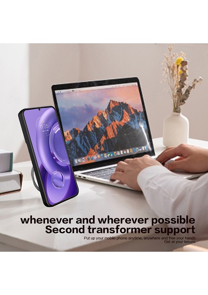 Motorola Edge 30 Neo 5g Için Döndürülebilir Kickstand Kılıfı Sürgülü Lens Koruyucu Pc + Tpu Darbeye Dayanıklı Telefon Kılıfı - Gümüş (Yurt Dışından) indirimleri