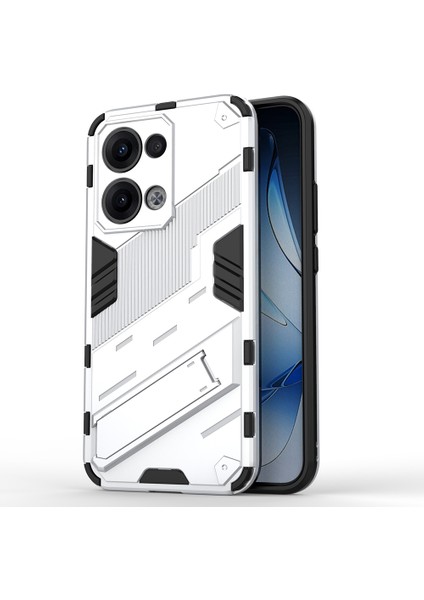 Oppo RENO13 5g (Global) Kılıf Pc + Tpu Darbeye Dayanıklı Telefon Kılıfı Kickstand ile - Beyaz (Yurt Dışından)