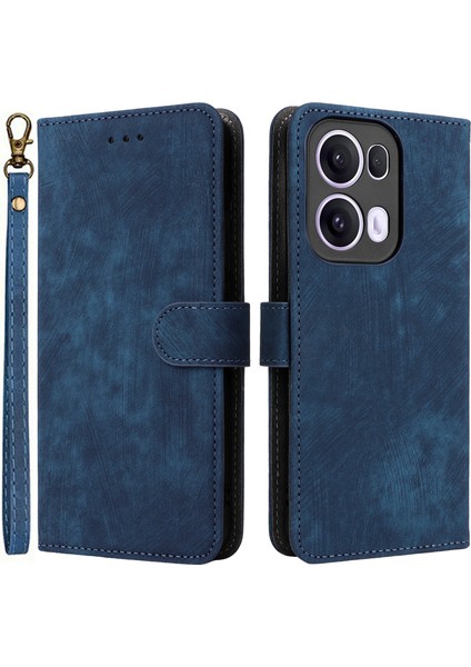 Oppo RENO13 Pro 5g Cüzdan Kılıfı Rfıd Engelleme Pu Deri Kapak Standı Görünüm-Mavi (Yurt Dışından)