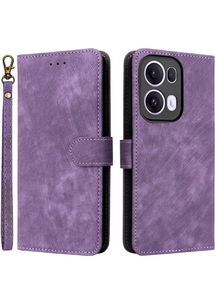 Oppo RENO13 Pro 5g Cüzdan Kılıfı Rfıd Engelleme Pu Deri Kapak Standı Görünüm-Mor (Yurt Dışından)