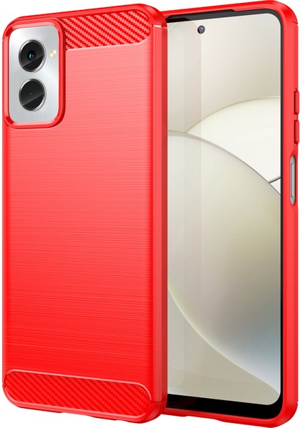 Motorola Moto G Power (2024) Tpu Telefon Kılıfı Toz Geçirmez Karbon Fiber Doku Telefon Kılıfı-Kırmızı (Yurt Dışından)