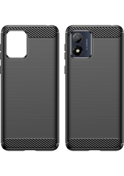 Motorola Moto E13 4g Için Düşmeye Karşı Telefon Kılıfı, Fırçalanmış Karbon Fiber Dokulu Telefon Kabuğu Cep Telefonu Kapağı-Siyah (Yurt Dışından) modelleri