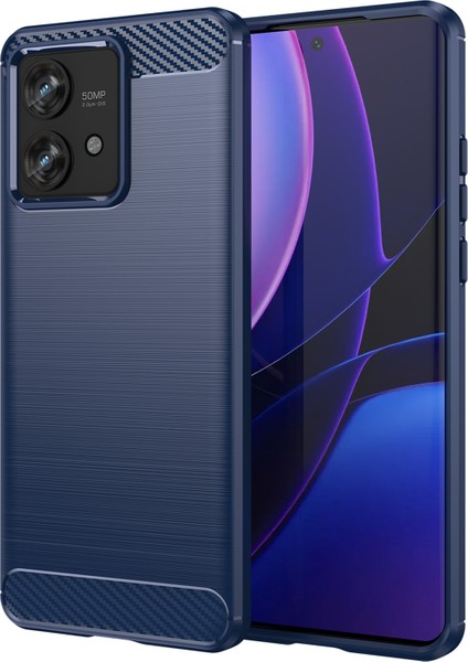Motorola Edge 40 Neo 5g Kılıf Karbon Fiber Doku Kapak-Mavi Için Tpu Telefon Kabuğu (Yurt Dışından)