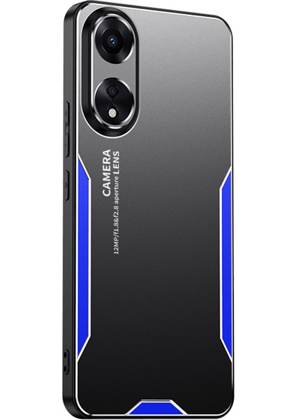 Oppo A58 5g Kılıf Metal Sert Zırh Alüminyum Alaşımlı Çizilmez Telefon Kılıfı-Mavi (Yurt Dışından)