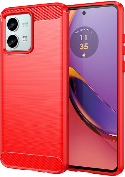 Motorola Moto G84 5g Kılıf Tpu Kabuk Telefon Kılıfı Karbon Fiber Dokulu-Kırmızı (Yurt Dışından)