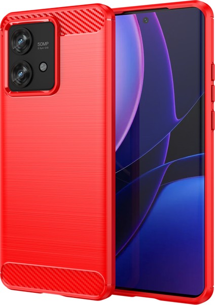 Motorola Edge 40 Neo 5g Kılıf Karbon Fiber Dokulu Kapak-Kırmızı Için Tpu Telefon Kabuğu (Yurt Dışından)
