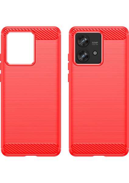 Motorola Edge 40 Neo 5g Kılıf Karbon Fiber Dokulu Kapak-Kırmızı Için Tpu Telefon Kabuğu (Yurt Dışından) modelleri