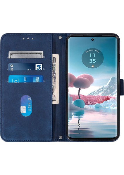 Motorola Edge 40 Neo 5g Deri Kılıf El Askısı Cüzdan Standı Telefon Kılıfı-Safir (Yurt Dışından) fırsatları