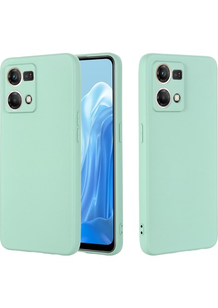 Oppo Reno8 4g Sıvı Silikon Telefon Kılıfı Yumuşak Astarlı Düşmeye Dayanıklı Kılıf Kayışlı-Yeşil (Yurt Dışından) fiyatları