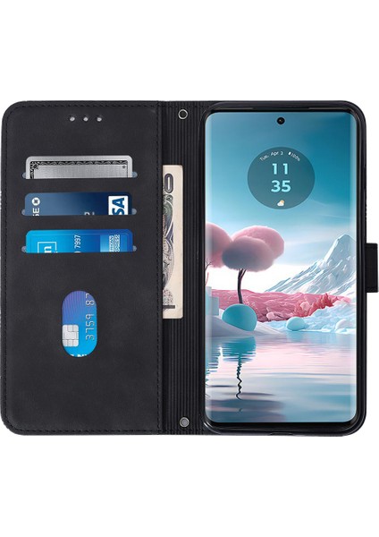 Motorola Edge 40 Neo 5g Deri Kılıf El Askısı Cüzdan Standı Telefon Kılıfı-Siyah (Yurt Dışından) modelleri