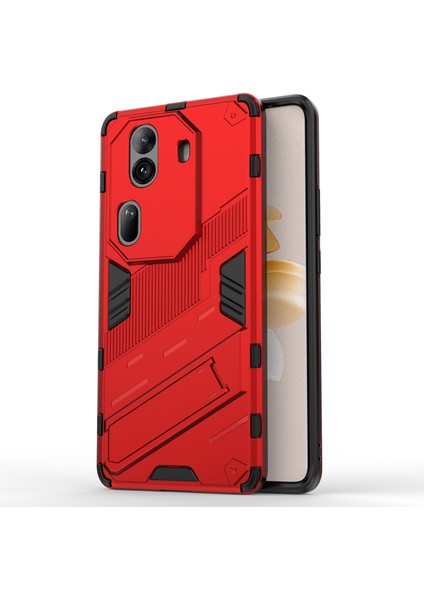 Oppo RENO11 Pro 5g (Global) Kılıf Pc + Tpu Kickstand Koruyucu Telefon Kılıfı-Kırmızı (Yurt Dışından)
