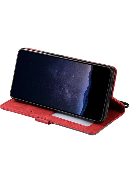 Oppo RENO13 5g(Global)Kılıf Baskılı Çizgiler Pu Deri Ekleme Cüzdan Telefon Kılıfı-Kırmızı (Yurt Dışından) fırsatları