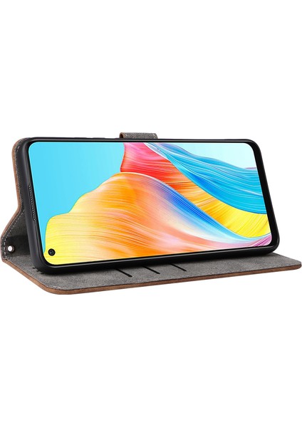 Oppo A78 4g Stand Kapak Cüzdan Telefon Kılıfı Rfıd Engelleme Çizilmez Pu Deri Kabuk Kayışlı-Kahverengi (Yurt Dışından) fırsatları