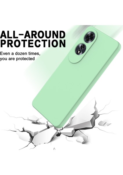 Oppo A60 4g Cep Telefonu Kılıfı Sıvı Silikon Çizilmeye Dayanıklı Telefon Kılıfı Kayışlı-Yeşil (Yurt Dışından) indirimleri