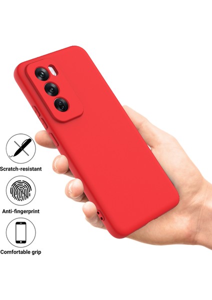 Oppo RENO12 5g (Global) Koruyucu Kılıf Sıvı Silikon Telefon Kılıfı Bilek Kayışı Ile-Kırmızı (Yurt Dışından) fiyatları