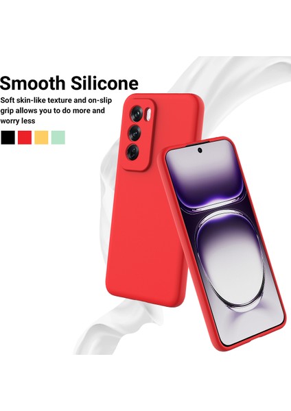 Oppo RENO12 5g (Global) Koruyucu Kılıf Sıvı Silikon Telefon Kılıfı Bilek Kayışı Ile-Kırmızı (Yurt Dışından) modelleri