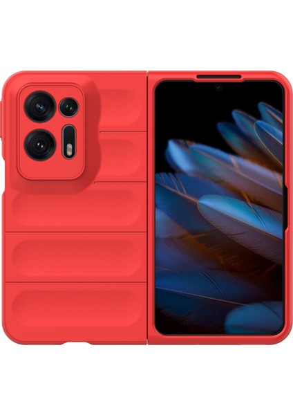 Oppo Find N2 5g Sert Pc Telefon Kılıfı Darbe Emici Arka Kapak-Kırmızı (Yurt Dışından) fiyatları