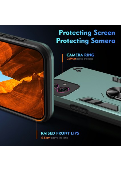 Motorola Moto G55 5g Kılıf Pc+Tpu Drop Defend Telefon Kılıfı Halkalı Ayaklık-Yeşil (Yurt Dışından) modelleri