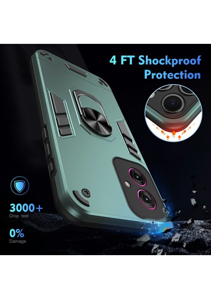 Motorola Moto G55 5g Kılıf Pc+Tpu Drop Defend Telefon Kılıfı Halkalı Ayaklık-Yeşil (Yurt Dışından) fırsatları