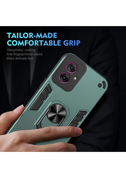 Motorola Moto G55 5g Kılıf Pc+Tpu Drop Defend Telefon Kılıfı Halkalı Ayaklık-Yeşil (Yurt Dışından) indirimleri