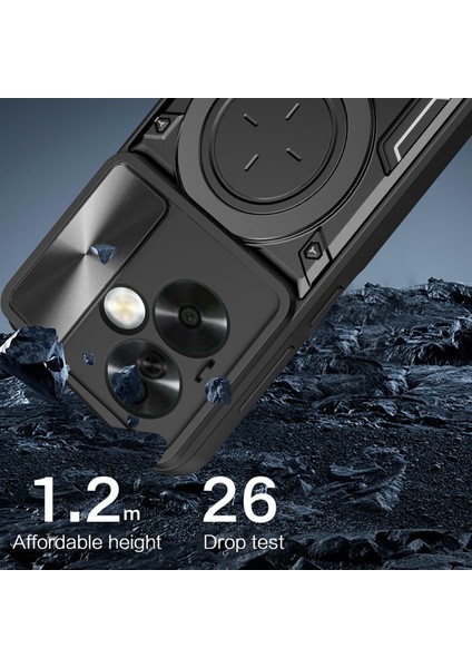 Oppo A79 5g/a2 5g Kılıf Kayar Camshield Tpu+Pc Darbeye Dayanıklı Telefon Kılıfı Kickstand Ile-Kırmızı (Yurt Dışından) modelleri