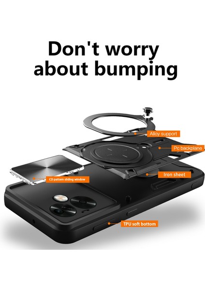 Oppo A79 5g/a2 5g Kılıf Kayar Camshield Tpu+Pc Darbeye Dayanıklı Telefon Kılıfı Kickstand Ile-Kırmızı (Yurt Dışından) fırsatları