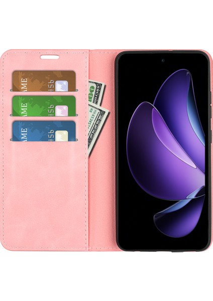 Oppo RENO13 F 5g Kılıf Cilt Dokunmatik Deri Cüzdan Telefon Kılıfı-Pembe (Yurt Dışından) modelleri