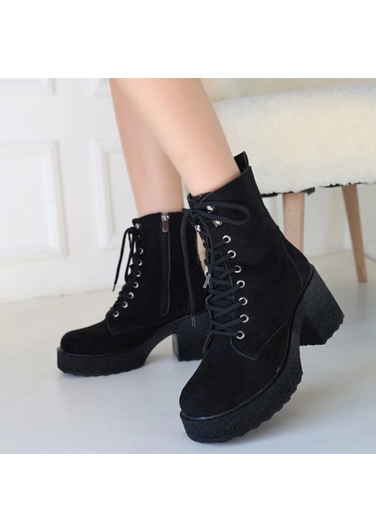 Emilla Siyah Süet Bağcıklı Bot indirimleri