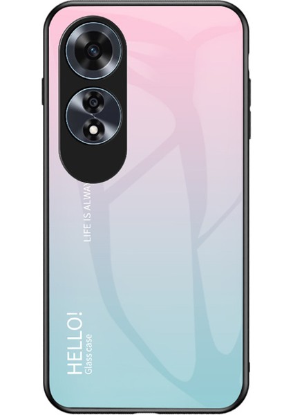 Oppo A60 4g Kılıf Temperli Cam + Pc + Tpu Telefon Kılıfı - Degrade Pembe Mavi (Yurt Dışından)