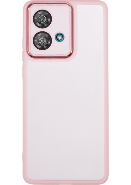 Dksm Serisi Motorola Edge 40 Neo 5g Kılıf Elektrolizle Kaplanmış Kamera Çerçevesi Tpu Telefon Kılıfı-Şeffaf Pembe (Yurt Dışından)