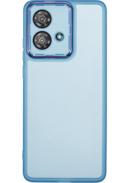 Dksm Serisi Motorola Edge 40 Neo 5g Kılıf Elektrokaplama Kamera Çerçevesi Tpu Telefon Kılıfı-Şeffaf Mavi (Yurt Dışından)