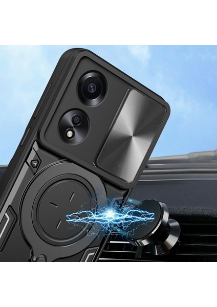 Oppo A58 4g Kılıf Kayar Camshield Kickstand Tpu+Pc Darbeye Dayanıklı Telefon Kılıfı-Mor (Yurt Dışından) indirimleri