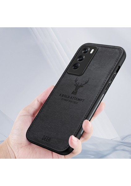 Oppo RENO12 Pro 5g (Çin) Kılıf Geyik Desenli Deri + Pc + Tpu Koruyucu Telefon Kılıfı - Siyah (Yurt Dışından) fırsatları
