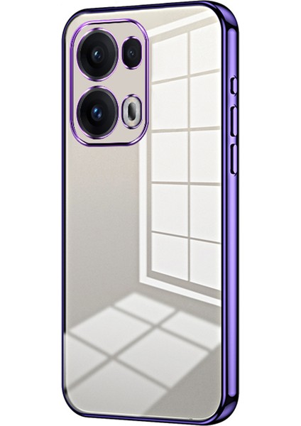 Oppo RENO13 Pro 5g Kılıf Galvanik Çerçeve Yumuşak Tpu Telefon Kılıfı-Mor (Yurt Dışından)