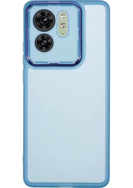 Dksm Serisi Motorola Edge 40 5g Kılıf Elektrokaplama Kamera Çerçevesi Tpu Telefon Kılıfı-Şeffaf Mavi (Yurt Dışından)