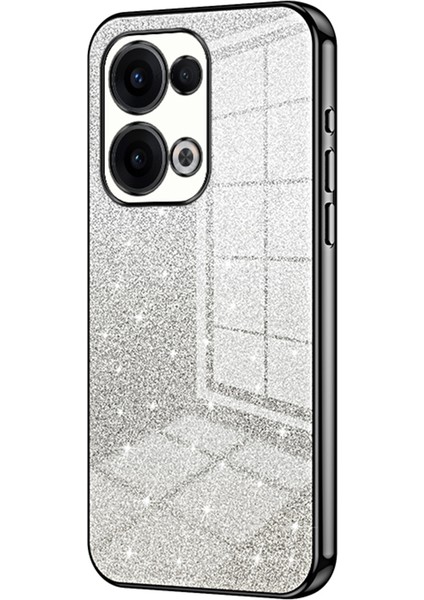 Oppo RENO13 5g(Global)Kılıf Galvanik Degrade Parıltılı Tpu Telefon Kılıfı-Siyah (Yurt Dışından)