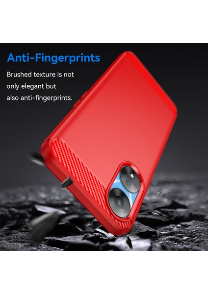 Oppo A78 5G/A58 5G/A58X 5g Için Tpu Kılıf, Fırçalanmış Karbon Fiber Doku Cep Telefonu Kılıfı-Kırmızı (Yurt Dışından) fırsatları