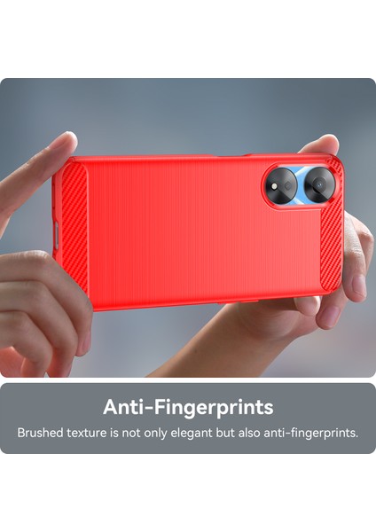 Oppo A78 5G/A58 5G/A58X 5g Için Tpu Kılıf, Fırçalanmış Karbon Fiber Doku Cep Telefonu Kılıfı-Kırmızı (Yurt Dışından) indirimleri