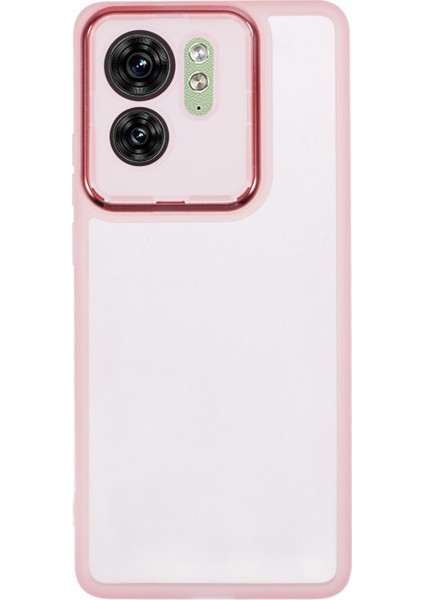 Dksm Serisi Motorola Edge 40 5g Kılıf Elektrokaplama Kamera Çerçevesi Tpu Telefon Kılıfı-Şeffaf Pembe (Yurt Dışından)