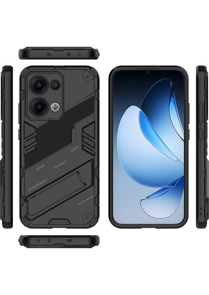Oppo RENO13 5g (Global) Kılıf Pc + Tpu Darbeye Dayanıklı Telefon Kılıfı Kickstand ile - Siyah (Yurt Dışından) indirimleri