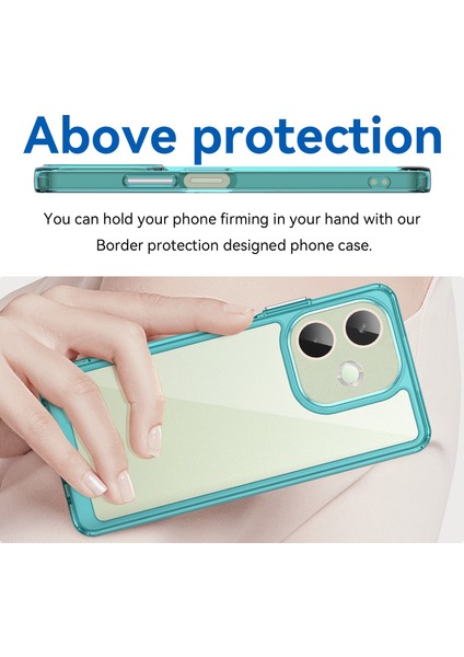 Oppo A5 Pro 4g(Global)/5g(Global)/a5 Energy 5g(China) Kılıf Tpu+Akrilik Koruyucu Şeffaf Telefon Kılıfı-Şeffaf Mavi (Yurt Dışından) modelleri