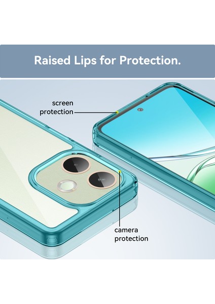 Oppo A5 Pro 4g(Global)/5g(Global)/a5 Energy 5g(China) Kılıf Tpu+Akrilik Koruyucu Şeffaf Telefon Kılıfı-Şeffaf Mavi (Yurt Dışından) indirimleri