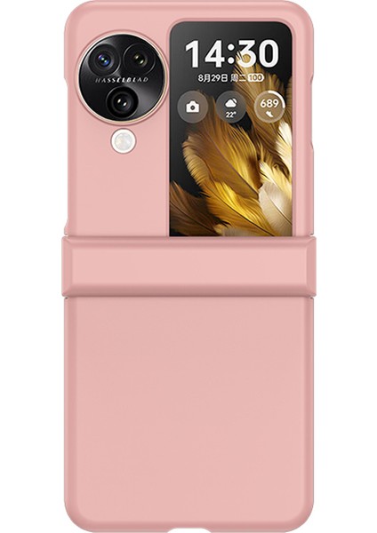 Oppo Find N3 Flip 5g Menteşe Koruma Pc Telefon Kılıfı Cilt Dokunma Çizilmez Kapak-Pembe (Yurt Dışından)