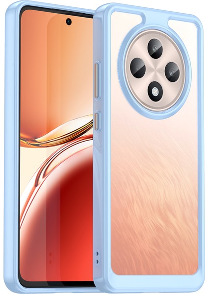 Oppo RENO12 F 5G/RENO12 F 4g Darbeye Dayanıklı Kılıf Tpu+Akrilik Koruyucu Şeffaf Telefon Kılıfı-Mavi (Yurt Dışından)
