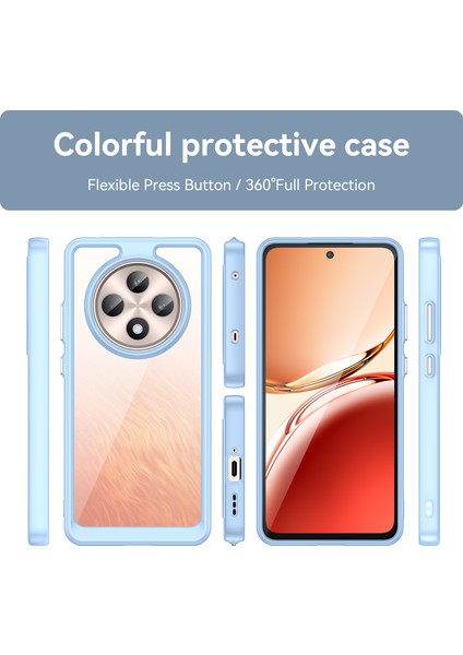 Oppo RENO12 F 5G/RENO12 F 4g Darbeye Dayanıklı Kılıf Tpu+Akrilik Koruyucu Şeffaf Telefon Kılıfı-Mavi (Yurt Dışından) fırsatları