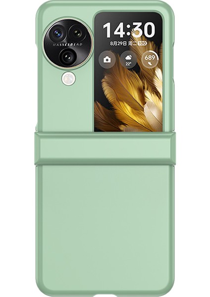 Oppo Find N3 Flip 5g Menteşe Koruma Pc Telefon Kılıfı Cilt Dokunma Çizilmez Kapak-Açık Yeşil (Yurt Dışından)