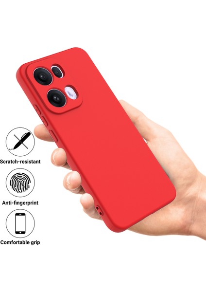 Oppo RENO13 Pro 5g Sıvı Silikon Kılıf Telefon Arka Kapağı El Kayışı Ile-Kırmızı (Yurt Dışından) fiyatları